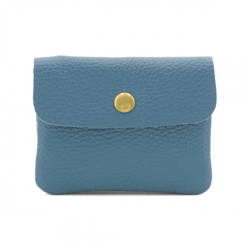 Leather Purse - Dusky Blue